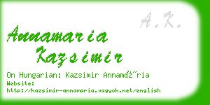 annamaria kazsimir business card